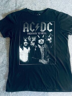 AC/DC Black and White 'Highway to Hell' Short Sleeve Tee